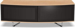 "Homeology Caru Gloss Black And Oak Beam-Thru Remote Friendly Super-Contemporary ""d"" Shape Design Up To 65"" Led/oled/lcd Tv Cabinet" - thumbnail 5