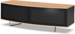"Homeology Caru Gloss Black And Oak Beam-Thru Remote Friendly Super-Contemporary ""d"" Shape Design Up To 65"" Led/oled/lcd Tv Cabinet" - thumbnail 6