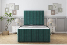 "Sloomy Madison Emerald Plush Bed Frame With Mattress With 50"" Upholstered Headboard 3' Single"