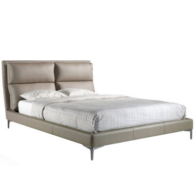 Angel Cerda Elegant Mink Coloured Leatherette Bed For Modern Bedrooms - image 1
