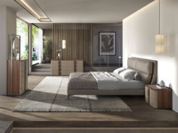 Angel Cerda Elegant Mink Coloured Leatherette Bed For Modern Bedrooms - thumbnail 3