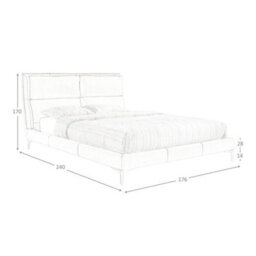Angel Cerda Elegant Mink Coloured Leatherette Bed For Modern Bedrooms - thumbnail 7