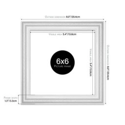 6X6 White Ornate Picture Frame (15.2 X 15.2Cm) Poster, Photo, Artwork, Gallery Wall Or Print - thumbnail 2