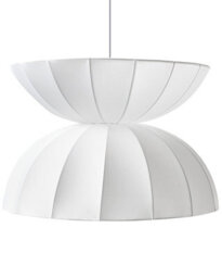 Wyld and Coco Lumalux Pendant Lamp - Handcrafted Faux Silk White Ceiling Light For Living Room, Dining Room, Bedroom - W47 X H113Cm - thumbnail 3