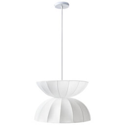 Wyld and Coco Lumalux Pendant Lamp - Handcrafted Faux Silk White Ceiling Light For Living Room, Dining Room, Bedroom - W47 X H113Cm - thumbnail 1