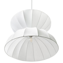 Wyld and Coco Lumalux Pendant Lamp - Handcrafted Faux Silk White Ceiling Light For Living Room, Dining Room, Bedroom - W47 X H113Cm - thumbnail 6