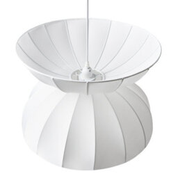 Wyld and Coco Lumalux Pendant Lamp - Handcrafted Faux Silk White Ceiling Light For Living Room, Dining Room, Bedroom - W47 X H113Cm - thumbnail 5