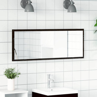 Walplus Led Bathroom Mirror Black Oak 100 X 8.5 X 37 Cm Engineered Wood - image 1
