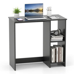 Gainoom Black Small Computer Desk 80 Cm Home Office Desk For Small Space Study Writing Desk W/ 2 Compartments - thumbnail 9