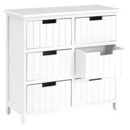 Orsina Compact Design White Mdf 6 Drawers Chest, Modern Chest Of Drawers For Livingroom, Minimalist Storage Chest - thumbnail 4