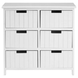 Orsina Compact Design White Mdf 6 Drawers Chest, Modern Chest Of Drawers For Livingroom, Minimalist Storage Chest - thumbnail 6