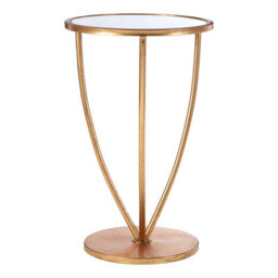 Orsina Elegant Mirror Top And Gold Frame Side Table, Sturdy Side Table By Couch, Versatile Small Lounge Table
