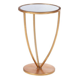Orsina Elegant Mirror Top And Gold Frame Side Table, Sturdy Side Table By Couch, Versatile Small Lounge Table - thumbnail 2