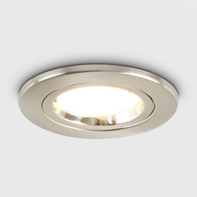 Valuelights Contemporary Fired Rated Die Cast Twist & Lock Brushed Chrome Gu10 Ceiling Downlight - image 1