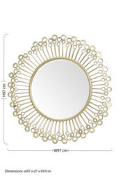 Orsina Distinctive Mirrored Disc Detail Wall Mirror, Decorative Circle Framed Mirror, 97X97Cm Statement Mirror - thumbnail 3
