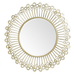 Orsina Distinctive Mirrored Disc Detail Wall Mirror, Decorative Circle Framed Mirror, 97X97Cm Statement Mirror - thumbnail 1