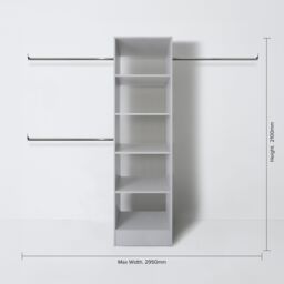 Spacepro Modular Dove Grey Tower Unit (H)2100mm (W)600mm (D)500mm - thumbnail 7