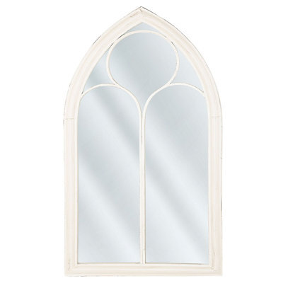 Beliani Wall Mirror Trelly 62 Cm 113 Cm Metal White - image 1