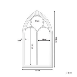 Beliani Wall Mirror Trelly 62 Cm 113 Cm Metal White - thumbnail 3
