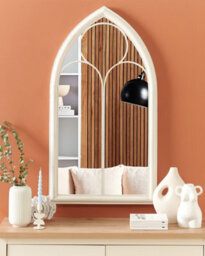 Beliani Wall Mirror Trelly 62 Cm 113 Cm Metal White - thumbnail 2