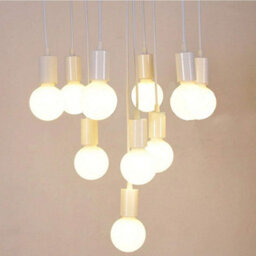 Ledsone Vintage Pendant Light Fitting,  Retro Industrial Style E27 White Lamp Holder , Ceiling Rose, 1M - thumbnail 4