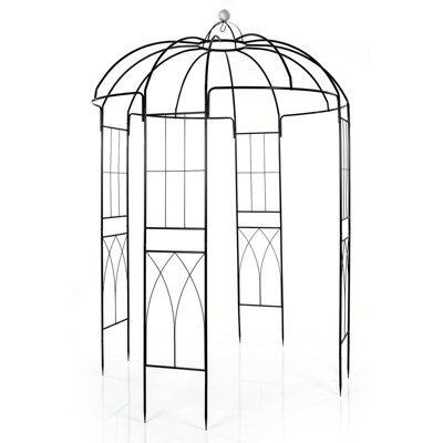 Gainoom Birdcage Shape Metal Gazebo Pergola 4-Sided Garden Pavilion Arch Arbour Heavy Duty Plant Trellis - image 1