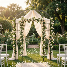 Gainoom Birdcage Shape Metal Gazebo Pergola 4-Sided Garden Pavilion Arch Arbour Heavy Duty Plant Trellis - thumbnail 6