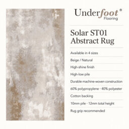 Underfoot Abstract Rug Beige Modern High Low Pile Living Room Bedroom Indoor - thumbnail 5