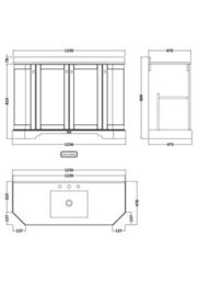 Old London 1200mm 4-Door Basin Unit-Storm Grey - thumbnail 2