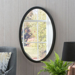 Yearn Contemporary Oval Wall Mirror Black 64X54Cm