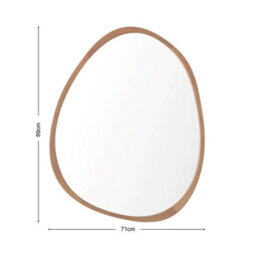 Orta Pebble Mirror With Wood Frame  89X71Cm Brown - thumbnail 7