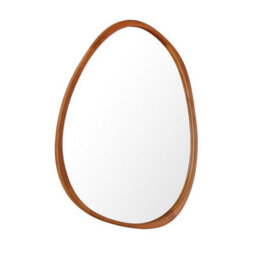 Orta Pebble Mirror With Wood Frame  89X71Cm Brown - thumbnail 3
