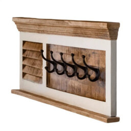 Worcester Oscar Wood Shoe Rack & Hanger Wall Hook Set - thumbnail 2