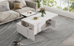 Matteo White Lift-Up Coffee Table With Hidden Storage & Extendable Top, 100Cm - thumbnail 9