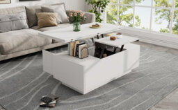 Matteo White Lift-Up Coffee Table With Hidden Storage & Extendable Top, 100Cm - thumbnail 8