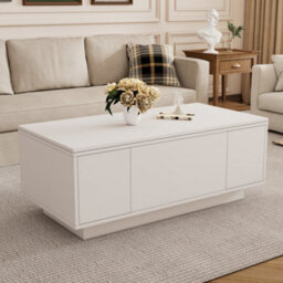 Matteo White Lift-Up Coffee Table With Hidden Storage & Extendable Top, 100Cm - thumbnail 7