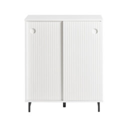 Sobuy Fsb62-W, Sideboard Cabinet Shoe Organizer With Adjustable Shelves Storage Cupboard For Hallway,white,w70Xd37Xh88 - thumbnail 1