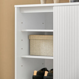 Sobuy Fsb62-W, Sideboard Cabinet Shoe Organizer With Adjustable Shelves Storage Cupboard For Hallway,white,w70Xd37Xh88 - thumbnail 6