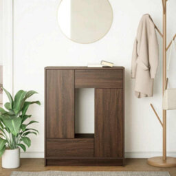 Berkfield Sideboard With Drawers And Doors Brown Oak 73X31X90 Cm - thumbnail 3
