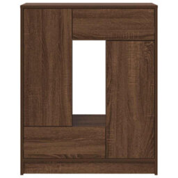 Berkfield Sideboard With Drawers And Doors Brown Oak 73X31X90 Cm - thumbnail 6