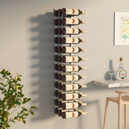 Berkfield Wall Mounted Wine Rack For 36 Bottles White Iron