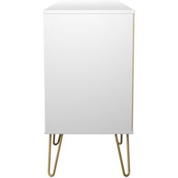Linear Ready Assembled Matt White Media Unit With 2 Shelves & 6 Drawers, (H)152Cm X (W)74Cm X (D)39.5Cm - thumbnail 5