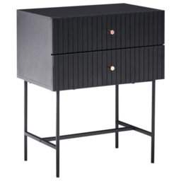 Beliani 2 Drawer Bedside Table Coventry Black/ Gold