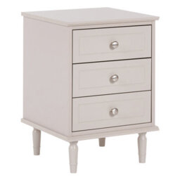 Beliani 3 Drawer Bedside Table Oberon Beige - thumbnail 1