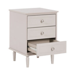 Beliani 3 Drawer Bedside Table Oberon Beige - thumbnail 4