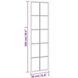 Vidaxl Wall Mirror Black 30X100 Cm Rectangle Iron - thumbnail 8
