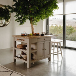 Statement Furniture Florence Truffle Kitchen Island With Cupboard And Shelves - thumbnail 8