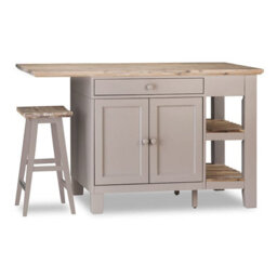 Statement Furniture Florence Truffle Kitchen Island With Cupboard And Shelves - thumbnail 3