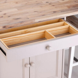 Statement Furniture Florence Truffle Kitchen Island With Cupboard And Shelves - thumbnail 2