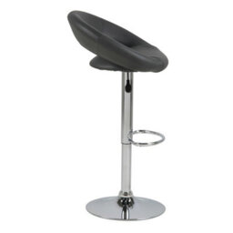 Wyld Haus Jorah Set Of 2 Dark Grey Faux Leather Swivel Bar Stools With Open Back - thumbnail 5